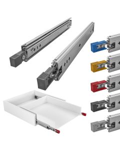 Schwerlastauszug 100 kg VarioSlide KV2-100-H53-EH 300 - 1200 mm Zweihandverriegelung mit Lock-in/out Einrastfunktion und Hebel Pat. Schubladenschiene